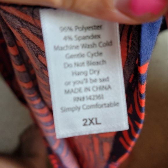 Lularoe Julia Dress red blue mod print 2xl - Picture 3 of 3